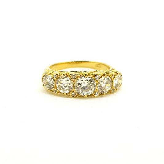 Antique Victorian Diamond Five Stone Ring, 2.10 carat total