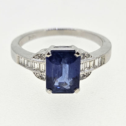 Sapphire and Diamond Cluster Ring S2.18 D.24