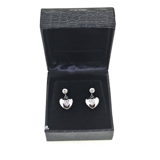 Diamond Heart earrings D.30 18ct