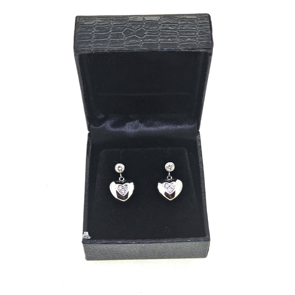 Diamond Heart earrings D.30 18ct