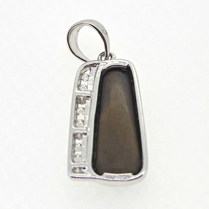 Opal Doublet and Diamond Pendant 18ct