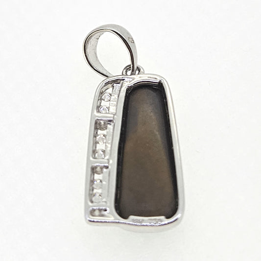 Opal Doublet and Diamond Pendant 18ct