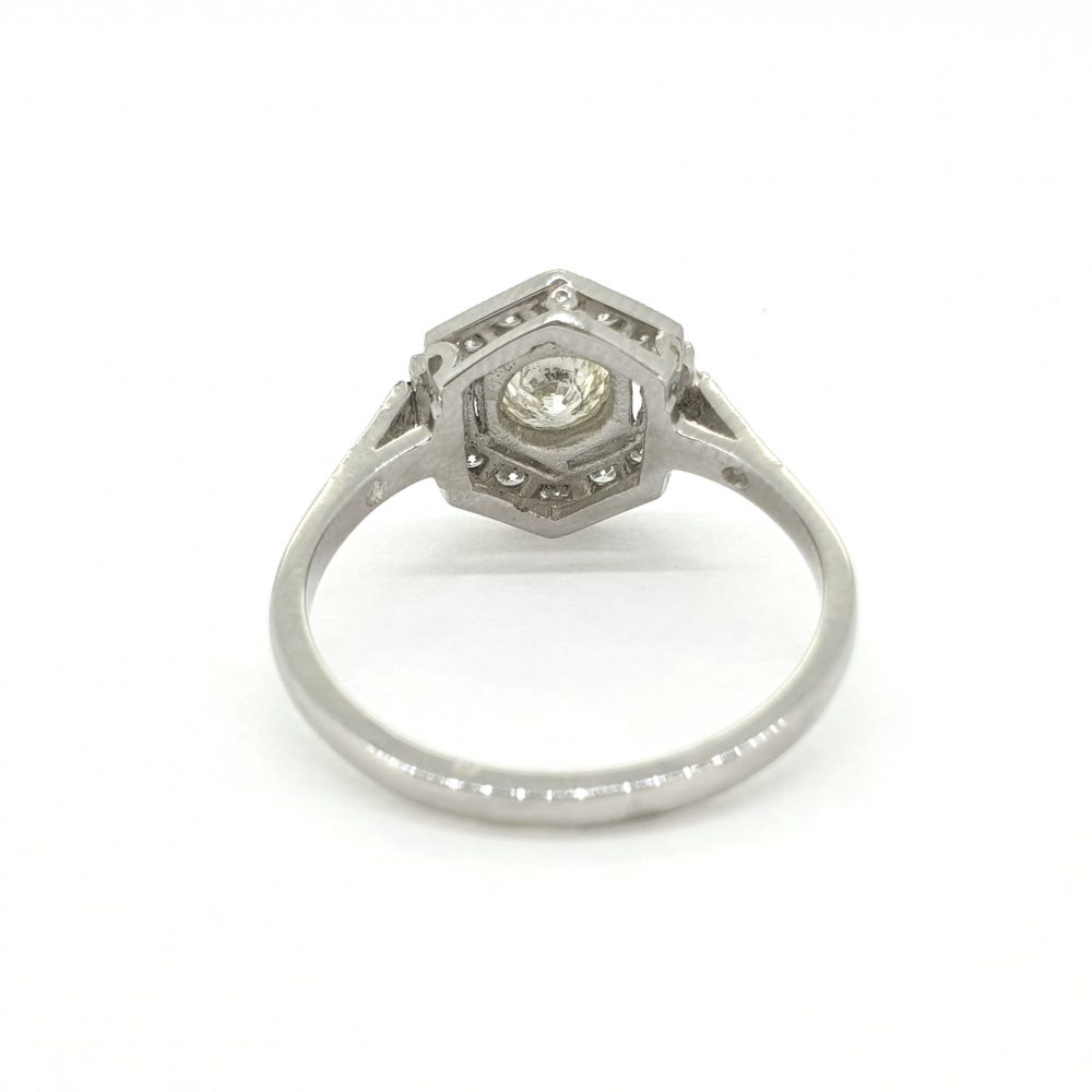 Contemporary 0.75ct Diamond Geometric Cluster Ring in Platinum