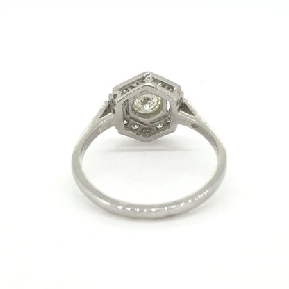 Contemporary 0.75ct Diamond Geometric Cluster Ring in Platinum