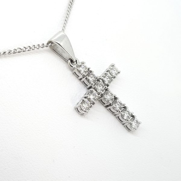 Diamond Cross Pendant, 1.30 carat total