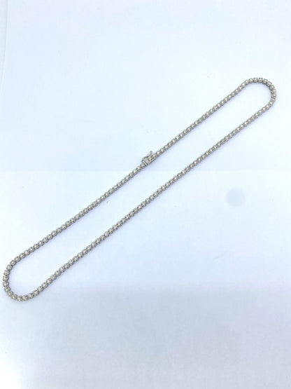 Diamond Line Necklace in 18ct White Gold, 5.28 carats