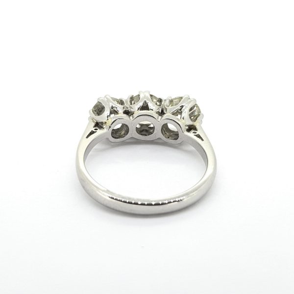 Diamond Three Stone Ring in Platinum, 2.15 carat total