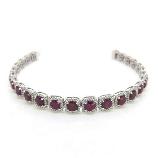13.55ct Ruby and Diamond Cluster Bracelet