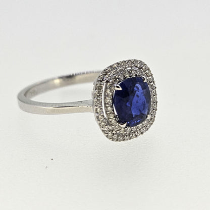 Sapphire and Diamond Cluster Ring S1.21 D.28 18ct