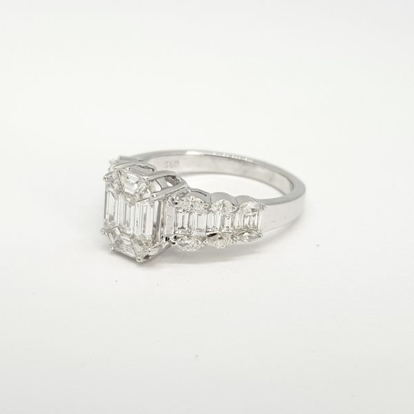 Illusion Set Diamond Dress Ring, 1.45 carats