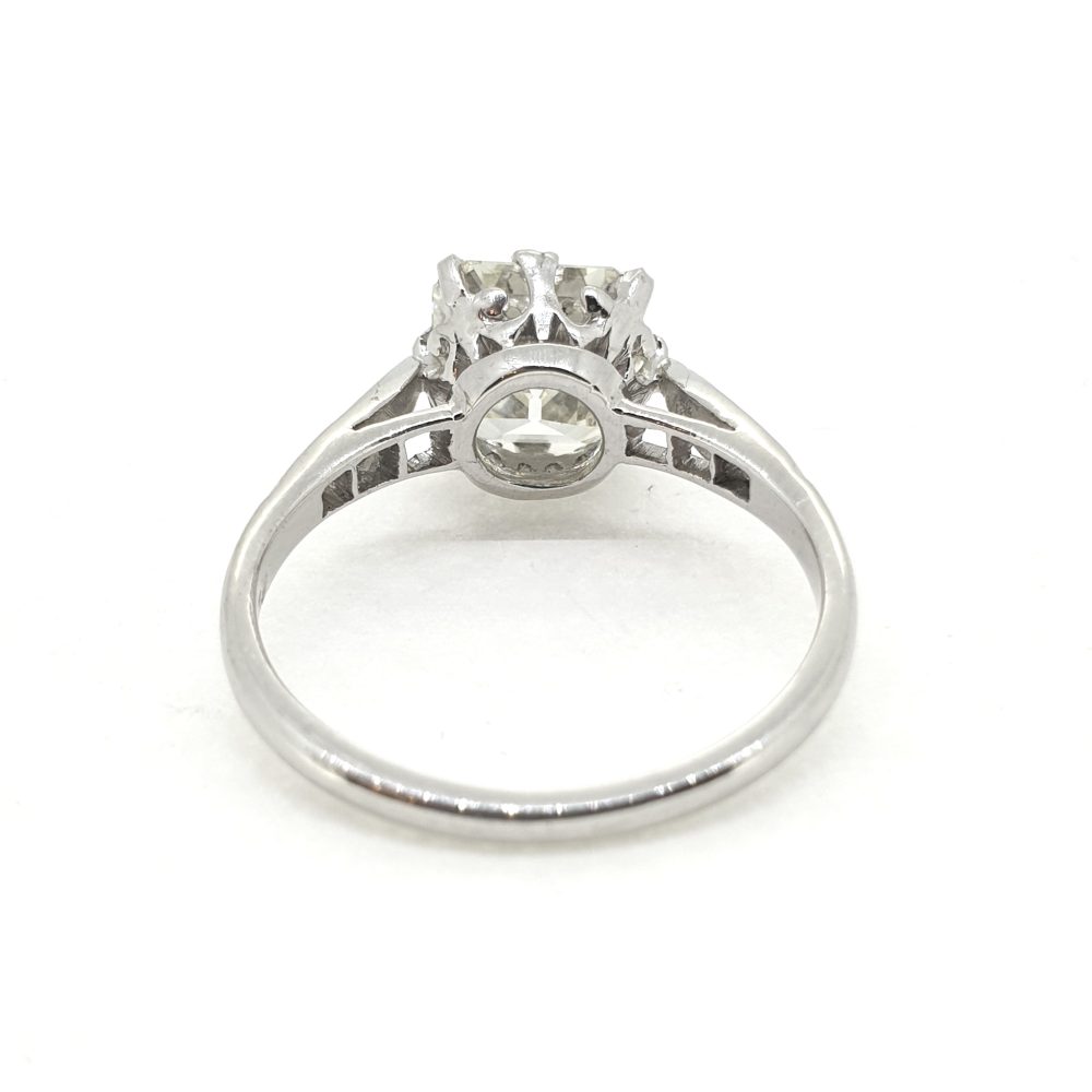 2.10ct Asscher Cut Diamond Solitaire Engagement Ring in Platinum