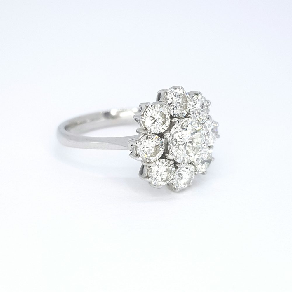Diamond Floral Cluster Ring, 1.80 carats