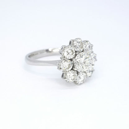 Diamond Floral Cluster Ring, 1.80 carats