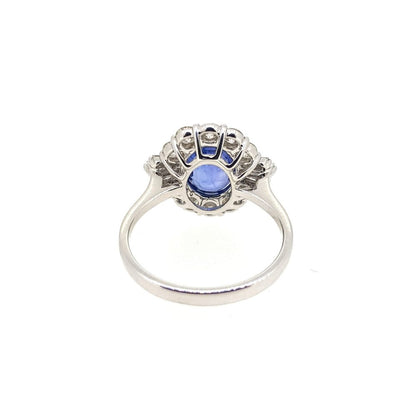 3.37ct Sapphire and Diamond Cluster Dress Ring