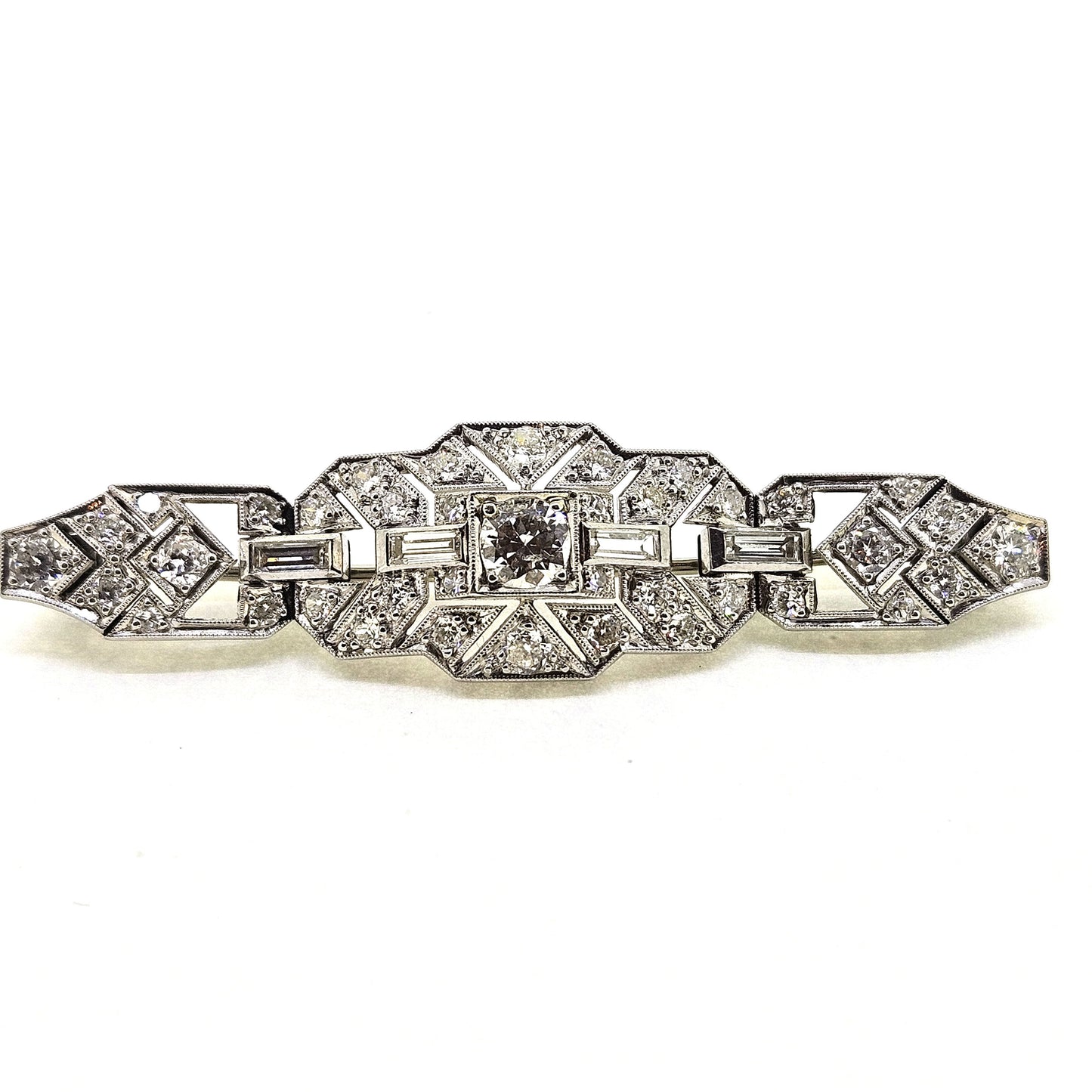 Vintage Diamond Brooch in Platinum