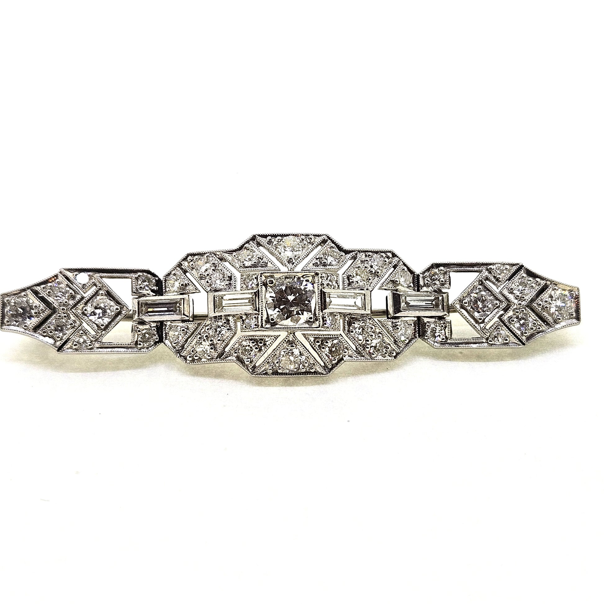 Vintage Diamond Brooch in Platinum