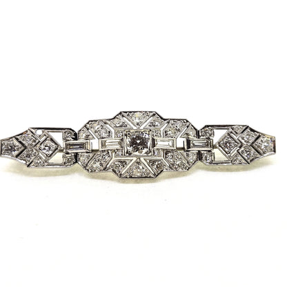 Vintage Diamond Brooch in Platinum