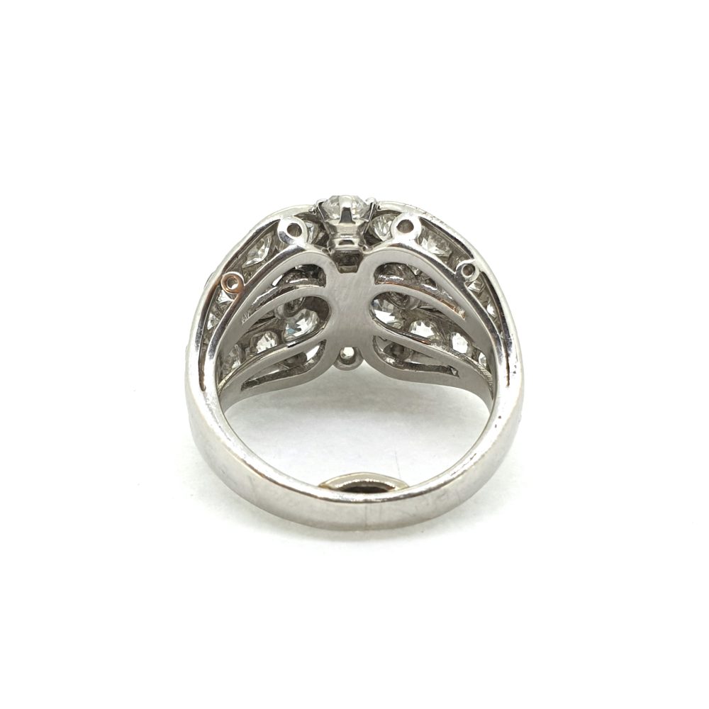 Old Cut Diamond Three Stone Cluster Dress Ring, 3.50 carats