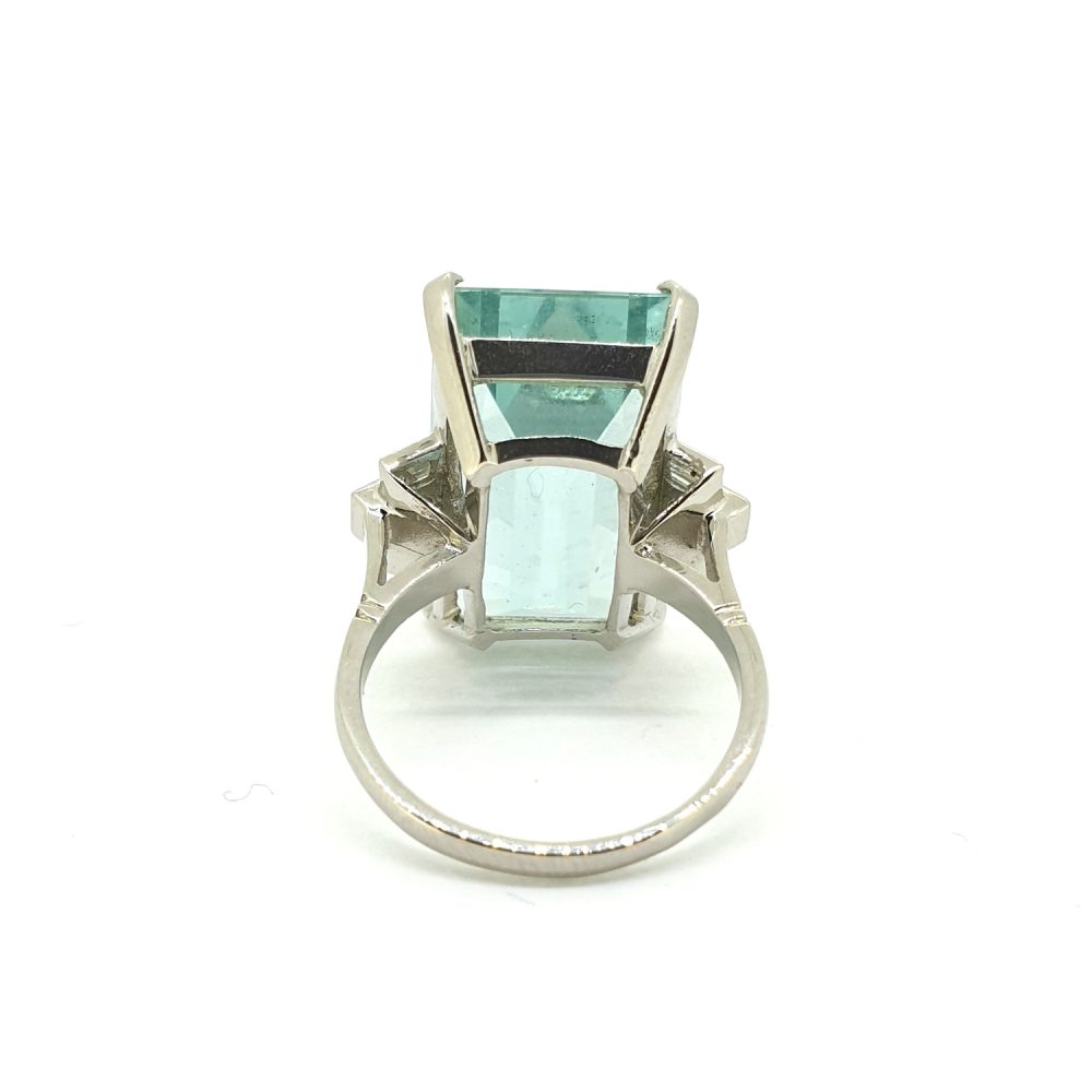 18.35ct Aquamarine and Diamond Cocktail Ring in Platinum