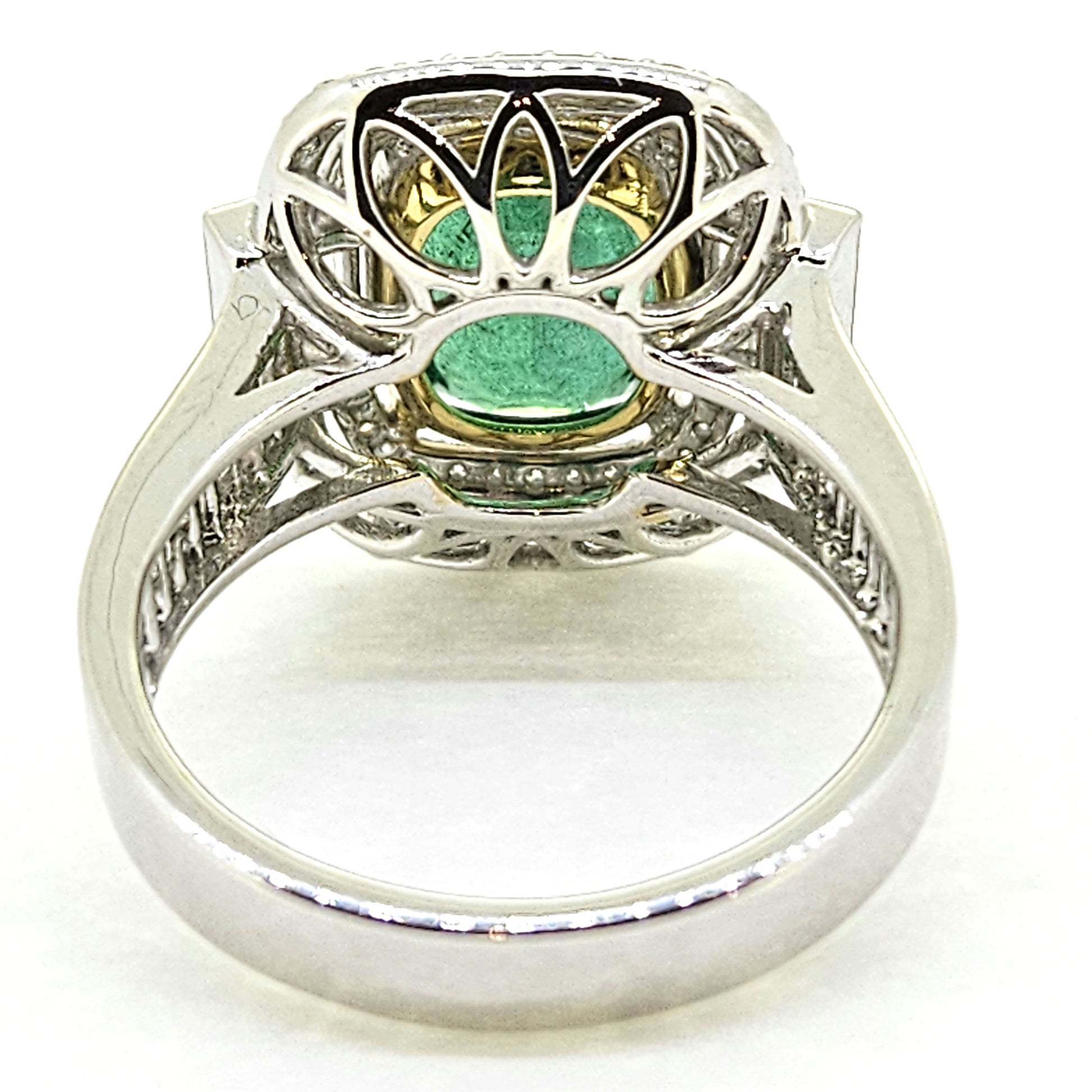 3.70ct Emerald and Diamond Cluster Dress Ring