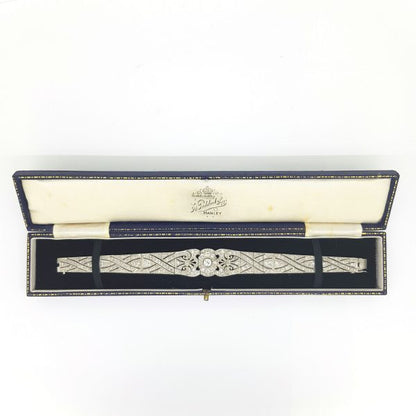 Art Deco Diamond Tapered Bracelet in Platinum, 9 carats