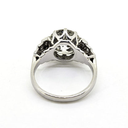 Vintage 4.20ct Old Cut Diamond Solitaire Engagement Ring