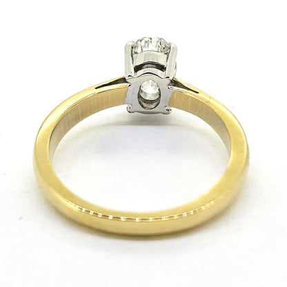 1ct Oval Cut Diamond Solitaire Engagement Ring in Yellow Gold