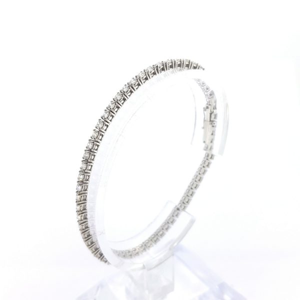 Diamond Line Bracelet in 18ct White Gold, 5.00 carats
