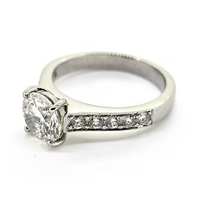 1.53ct Diamond Solitaire Engagement Ring with Diamond Shoulders