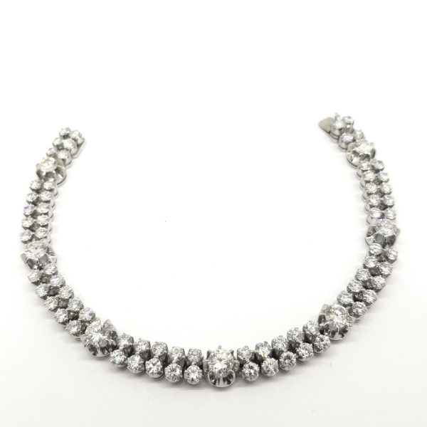 Double Row Diamond Bracelet, over 10 carats