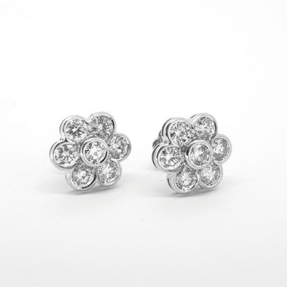 3ct diamond daisy flower cluster earrings