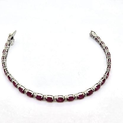 10.35ct Oval Ruby and Diamond Line Bracelet