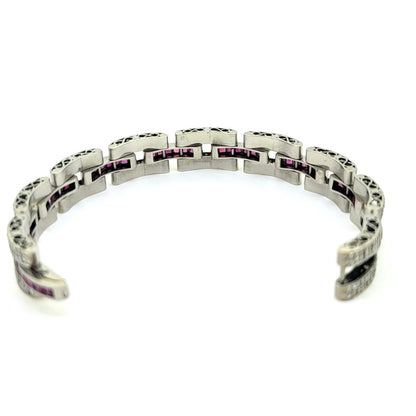 4.80ct Ruby and 6.50ct Diamond Link Bracelet