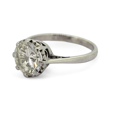 1.80ct Diamond Solitaire Engagement Ring in Platinum, single stone 1.80 carat round brilliant-cut diamond eight-claw set and mounted in platinum