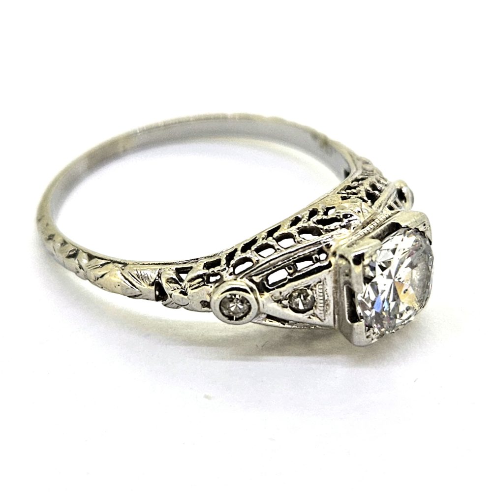 Vintage 0.80ct Old Cut Diamond Solitaire Engagement Ring