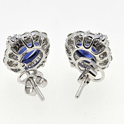 Sapphire and Diamond Cluster studs S3.33 D1.20