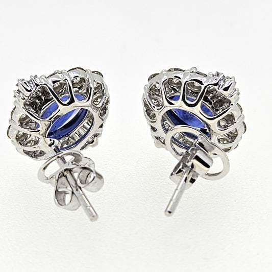 Sapphire and Diamond Cluster studs S3.33 D1.20