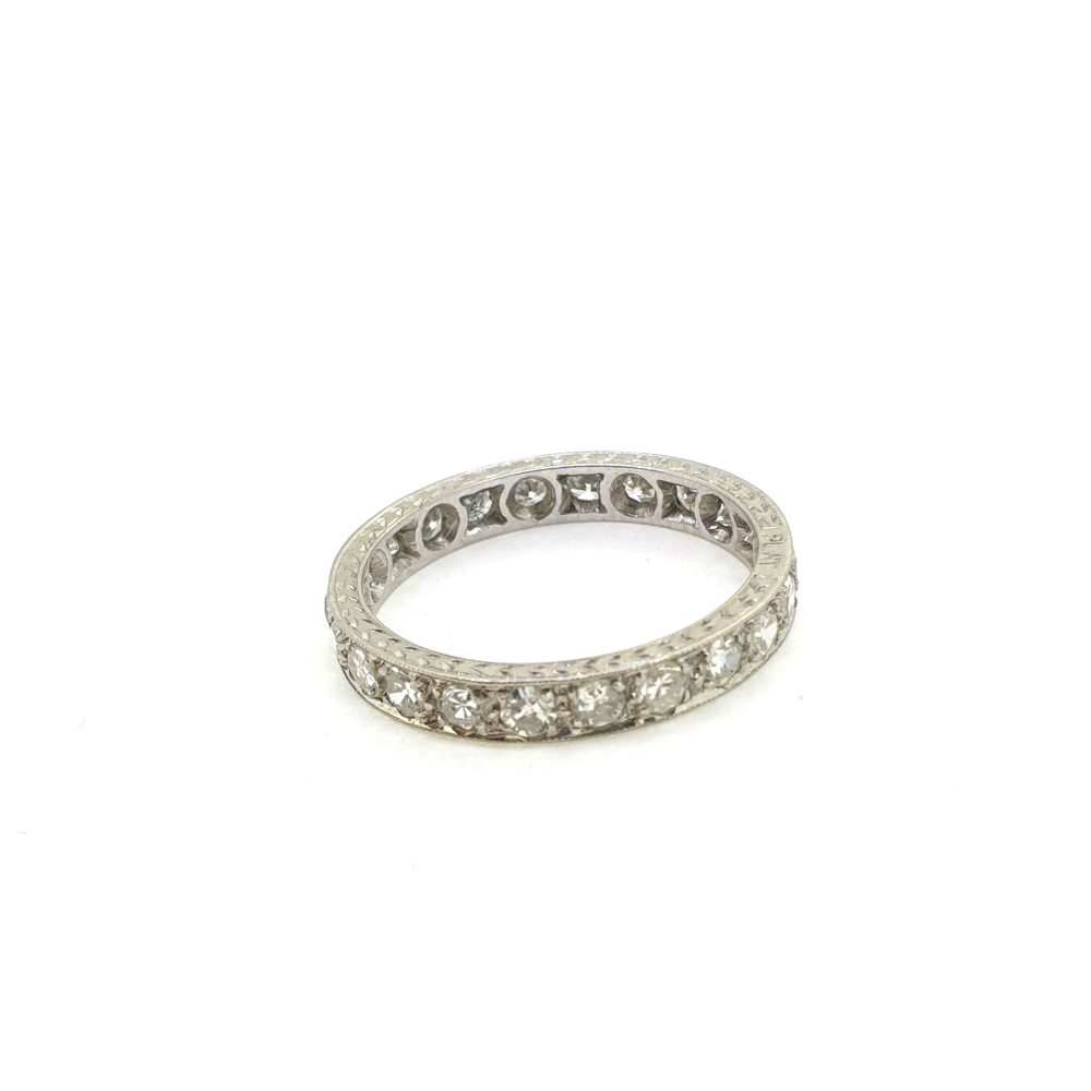 Platinum and Eight Cut Diamond Full Eternity Band Ring