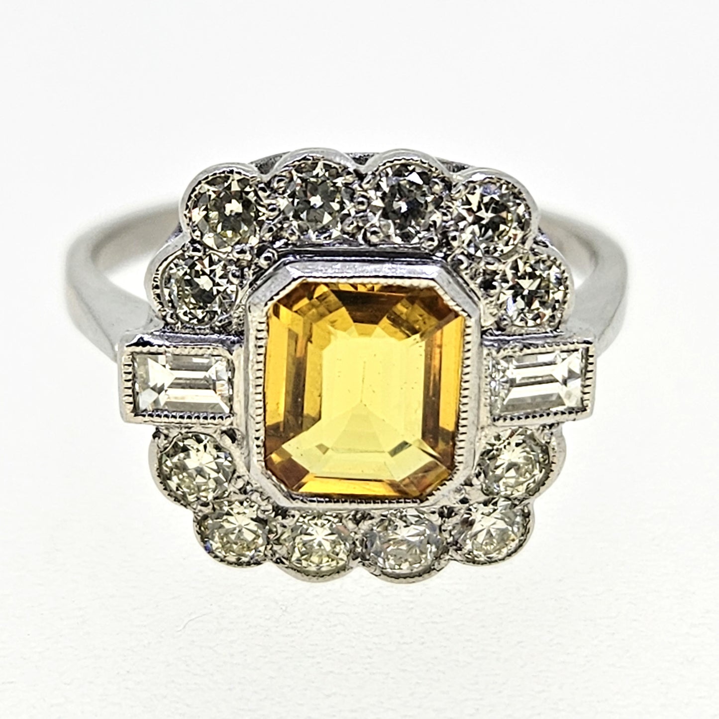 Sapphire and Diamond Cluster Ring D.80 Ys1.35