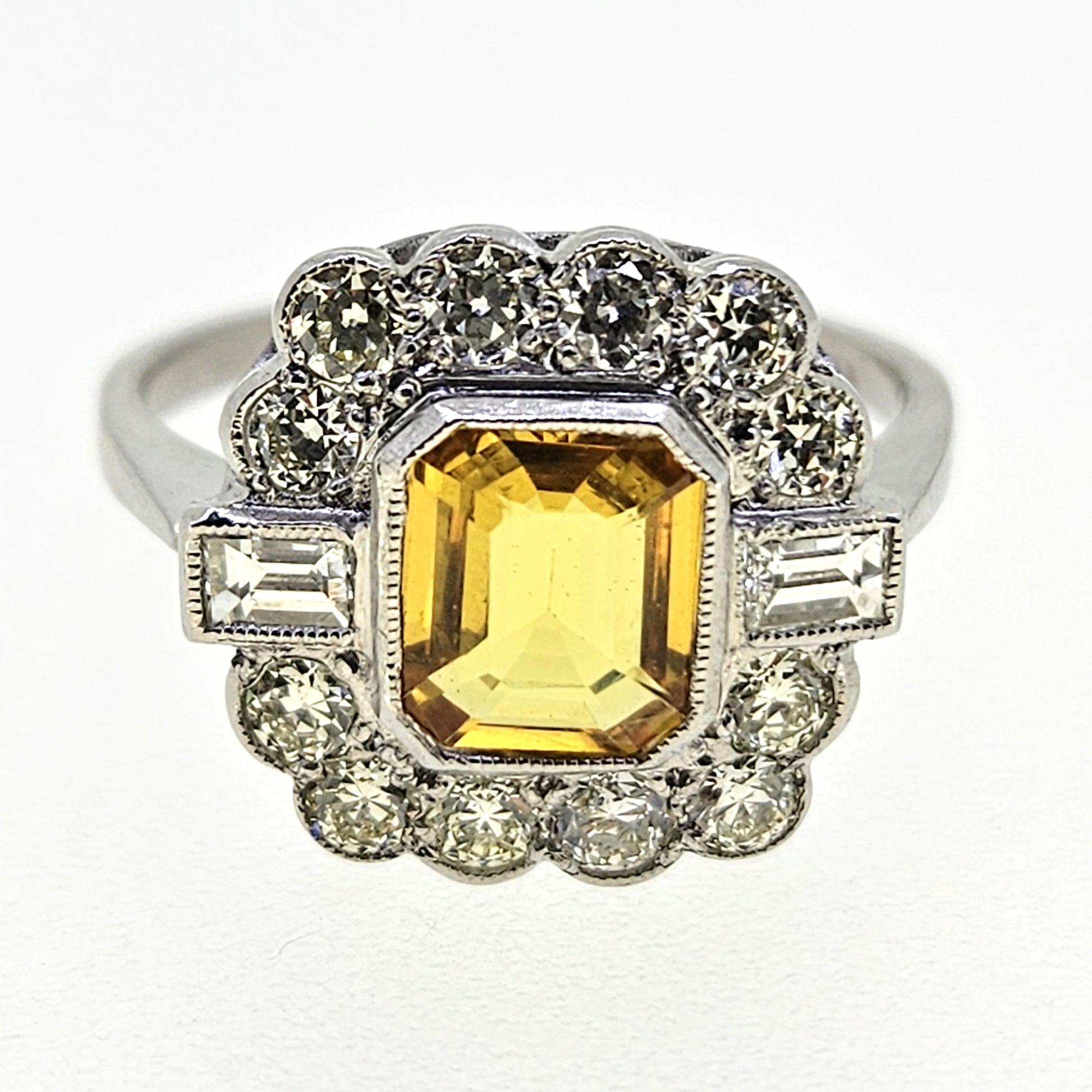 Sapphire and Diamond Cluster Ring D.80 Ys1.35