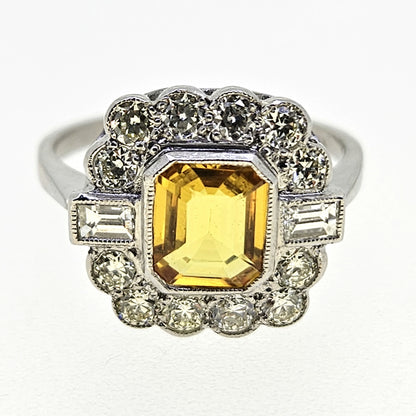 Sapphire and Diamond Cluster Ring D.80 Ys1.35