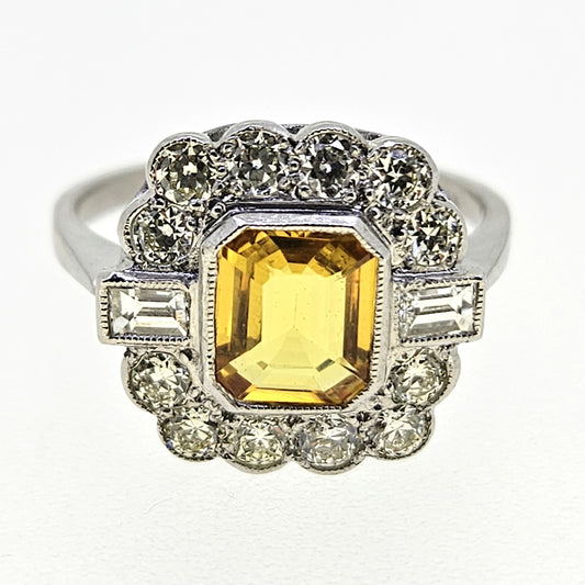 Sapphire and Diamond Cluster Ring D.80 Ys1.35