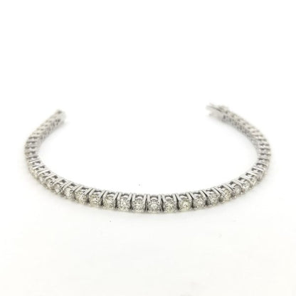 Diamond Line Bracelet in 18ct White Gold, 8.80 carat total