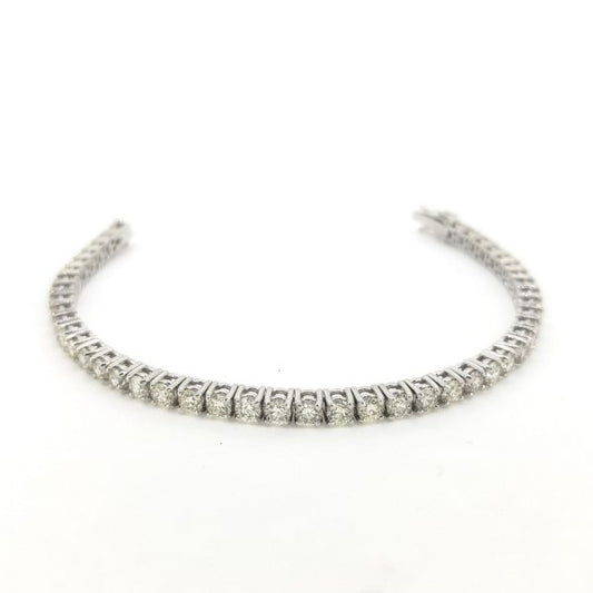 Diamond Line Bracelet in 18ct White Gold, 8.80 carat total