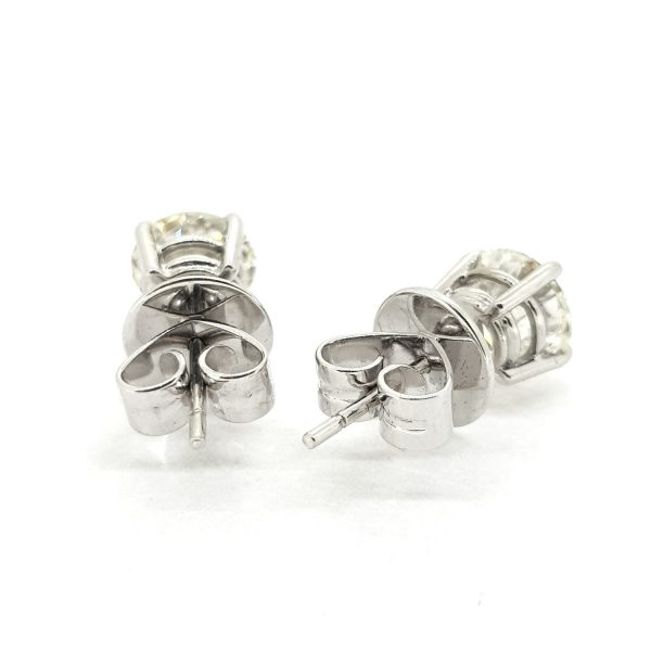Pair of Diamond Stud Earrings, 2.86 carats, G/H, VS2, 18ct White Gold