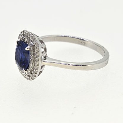 Sapphire and Diamond Cluster Ring S1.21 D.28 18ct