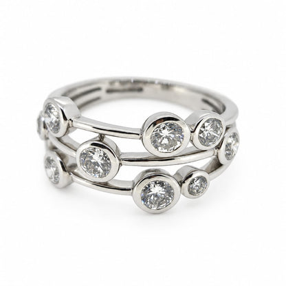 Contemporary 1.30ct Diamond Bubble Ring in Platinum