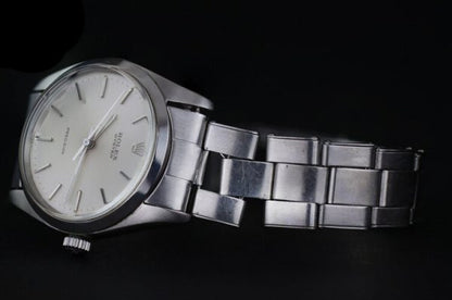 Vintage Rolex Oyster Precision 6424 Stainless Steel 34mm Manual Watch, with Box and Papers, engraved J Gaitskell, HMS Nubian marine engineer mechanic