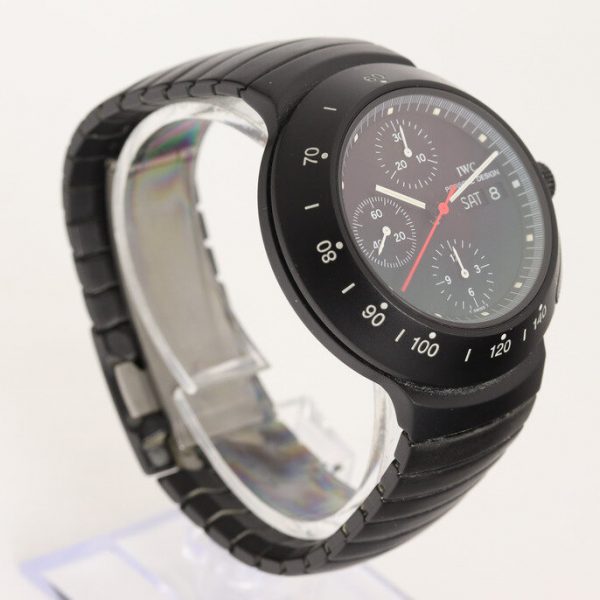 Vintage IWC Porsche Design 41mm Automatic Chronograph Watch; black dial with chronograph, weekday, date and small second functions, Circa 1970s