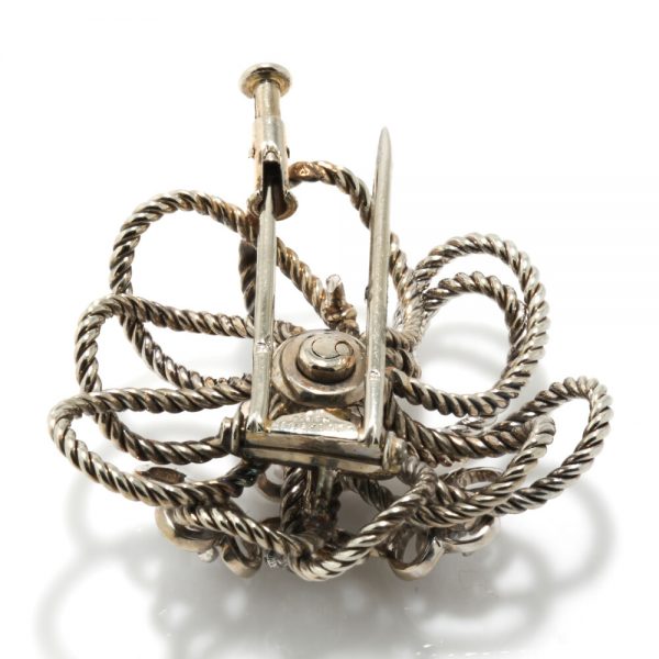 Vintage Boucheron Platinum and Diamond Floral Brooch, Circa 1950s